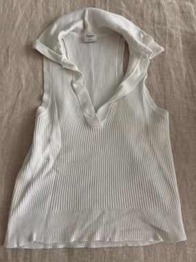 Abercrombie & Fitch White Ribbed Mock Neck Tank